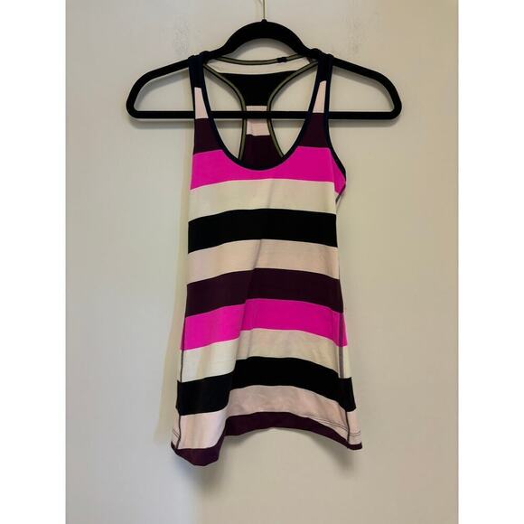 Lululemon Cool Racerback Pow Stripe Raspberry Glo Light / Inkwell - Picture 3 of 6